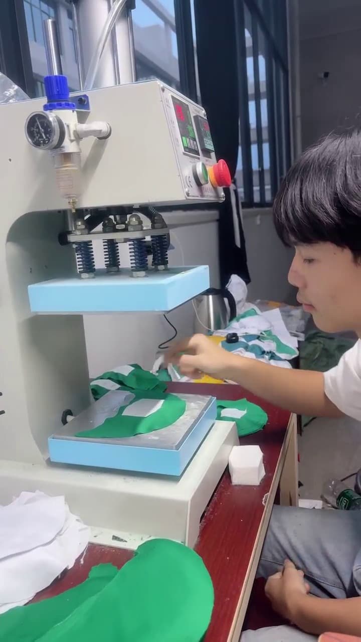 Heat press used for garment artwork transfer