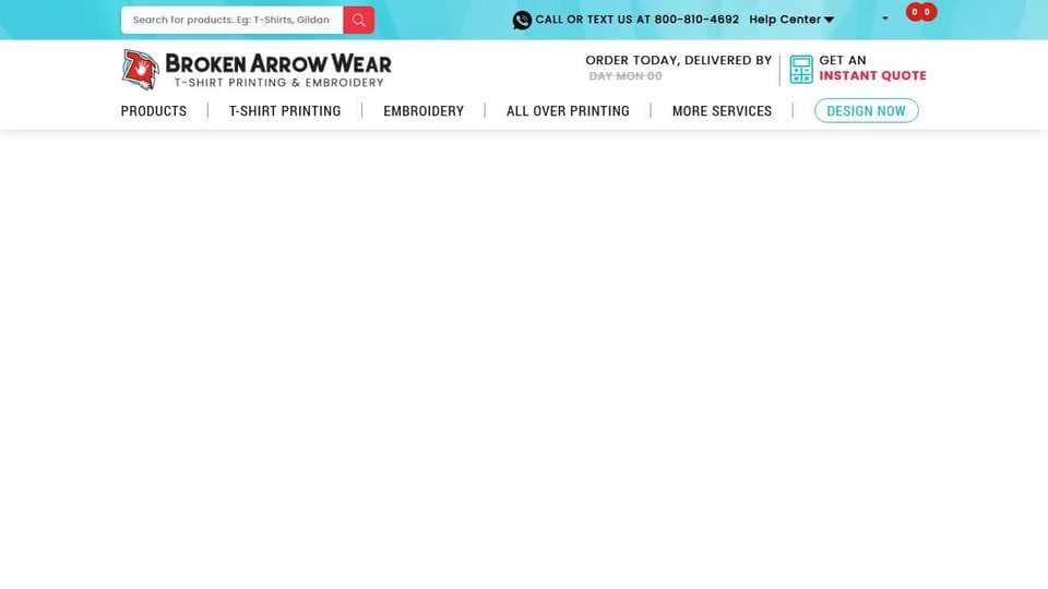 Broken Arrow Wear official homepage screenshot