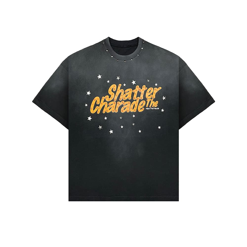 Black heavyweight cotton jersey graphic T-shirt reference