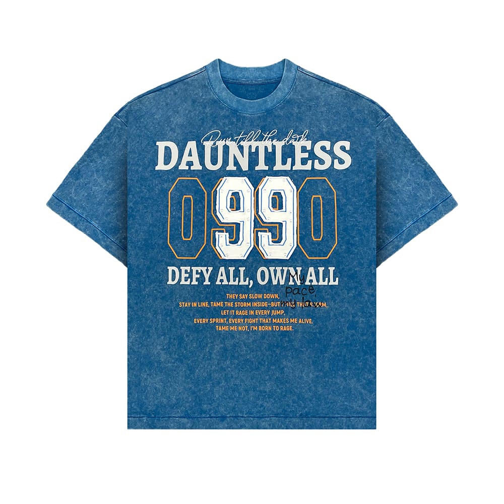 Blue washed cotton jersey T-shirt material direction reference