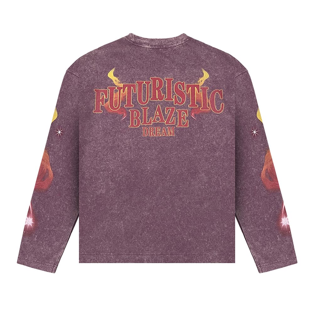 Purple Graphic Long Sleeve Tee sample view 3