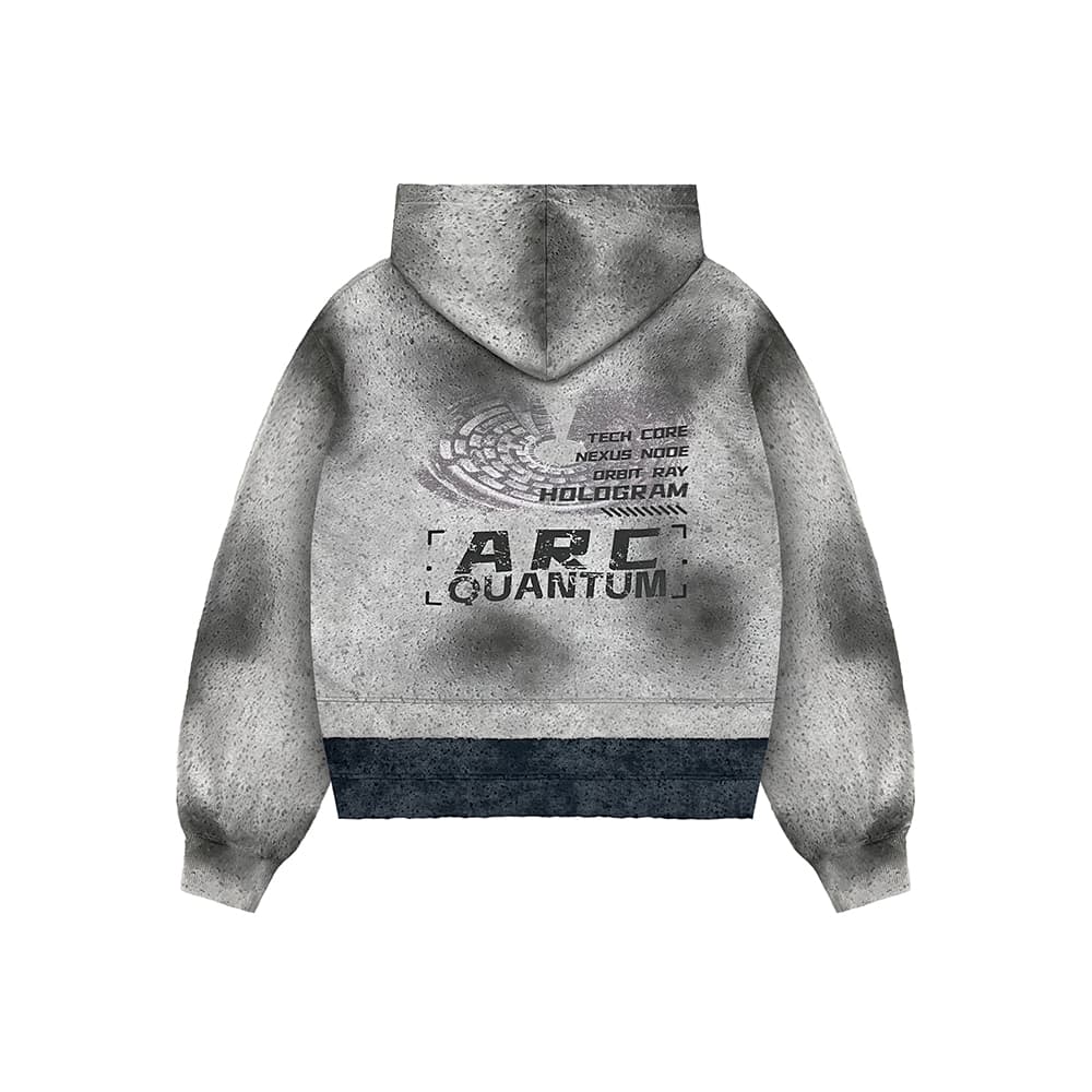 Grey Washed Graphic Hoodie sample view 2