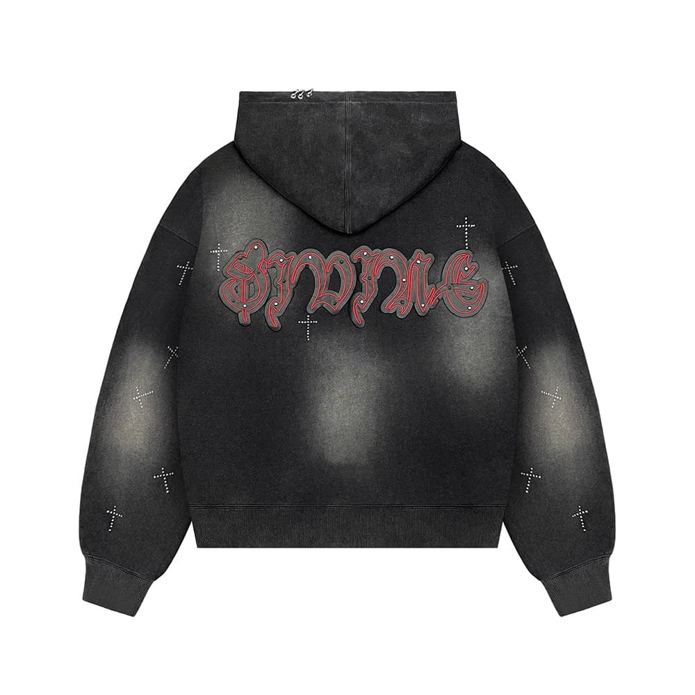 Black Cross Graphic Hoodie sample view 3