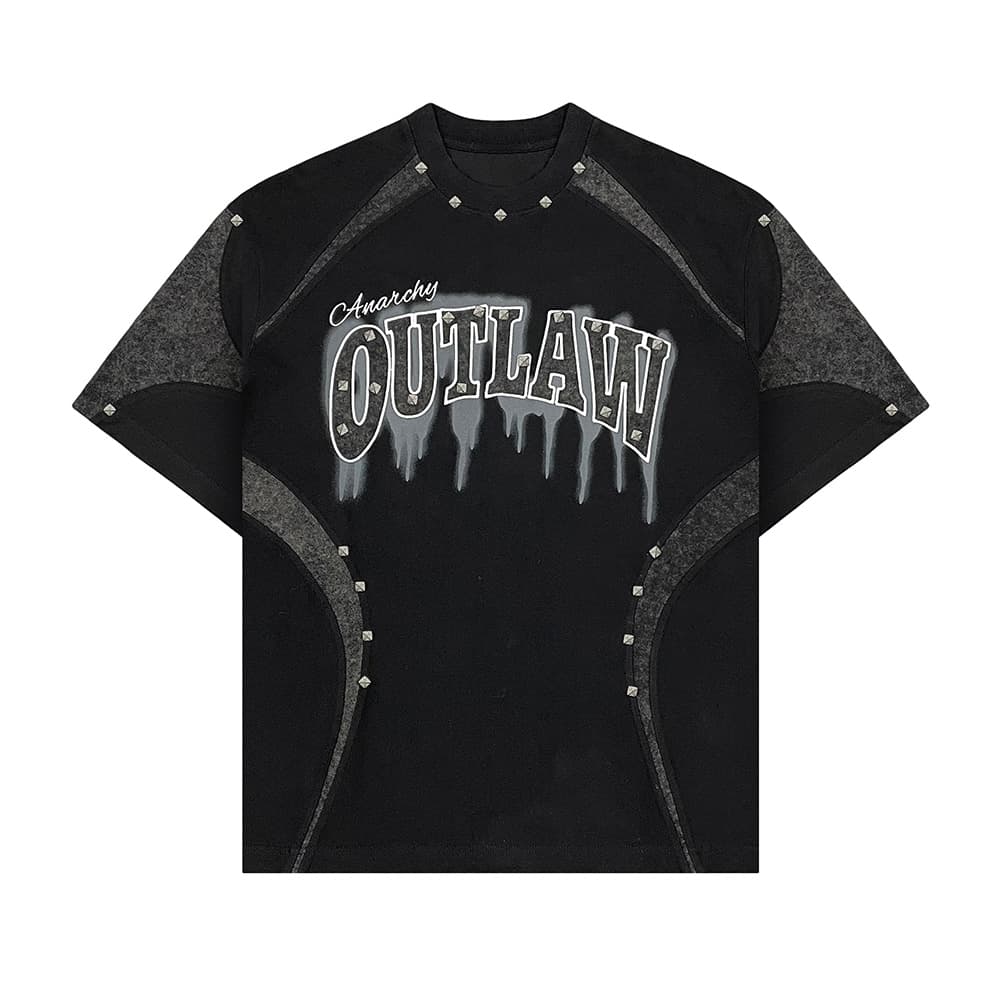 Black Outlaw Graphic T-Shirt front production reference