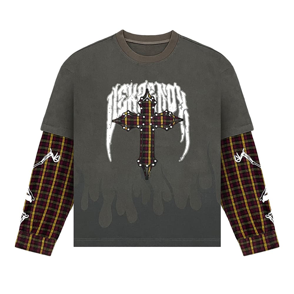 Layered Long Sleeve T-Shirt front production reference