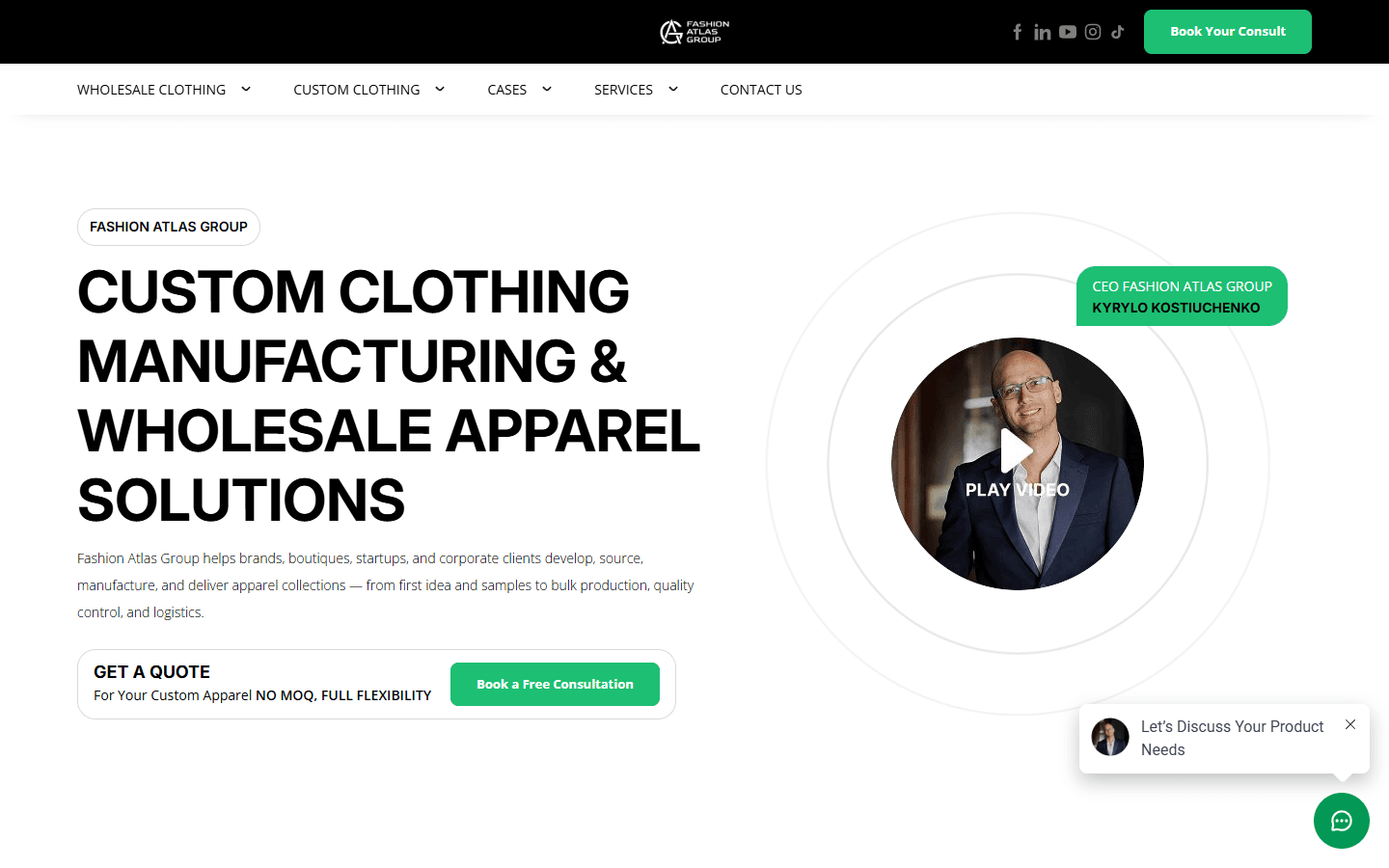 Fashion Atlas Group official homepage screenshot