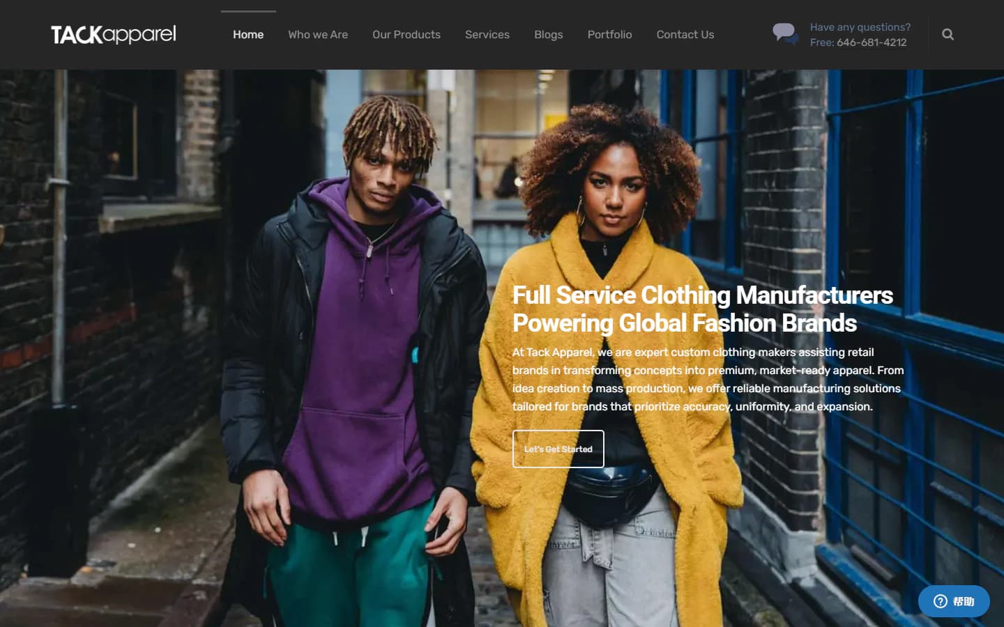 Tack Apparel official homepage screenshot
