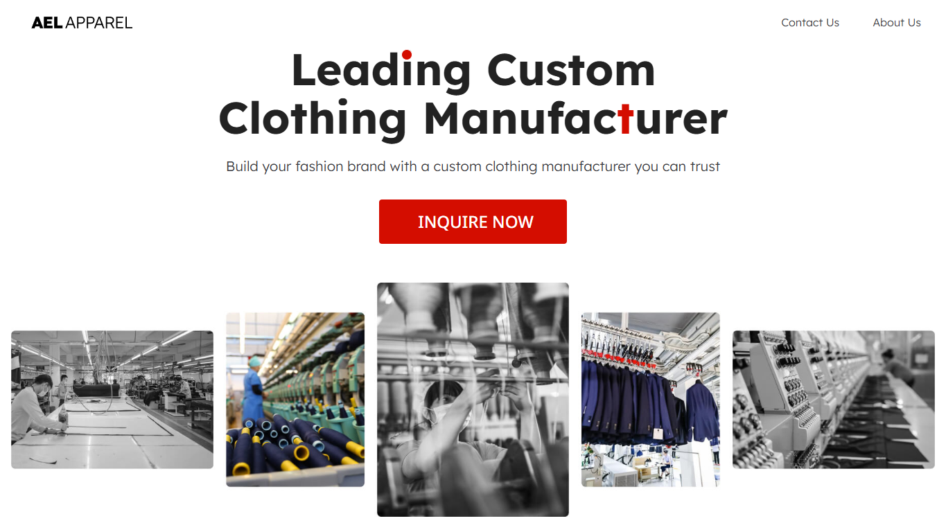 AEL Apparel official homepage screenshot